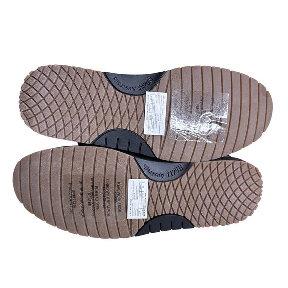 EMU Australia Beach Mini Leather Merino Wool Lining Boots Black Women's 5 NWB - Picture 8 of 14